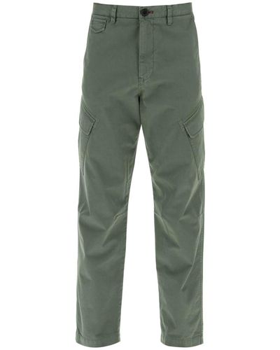 PS by Paul Smith Stretch Cotton Cargo Trousers For /W - Green
