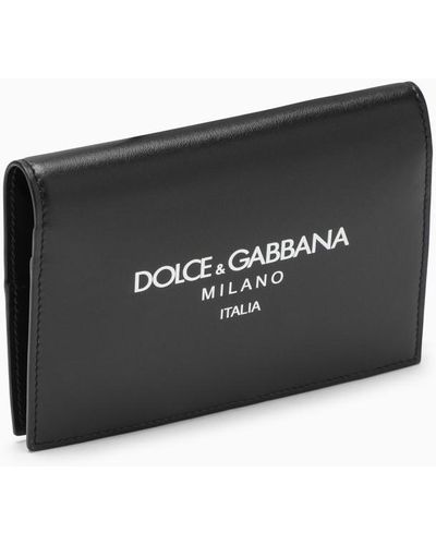 Dolce & Gabbana Dolce&Gabbana Calfskin Passport Holder With Logo - Black