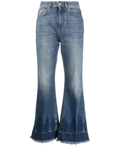 Stella McCartney Frayed-edge Cropped Jeans - Blue