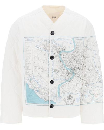 OAMC Combat Liner Printed Quilted Jacket - White