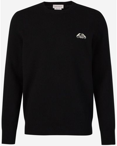 Alexander McQueen Cashmere Logo Jumper - Black