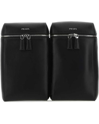 Prada Leather Backpack - Black