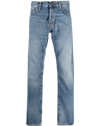 Carhartt Stonewashed Logo-patch Jeans - Blue