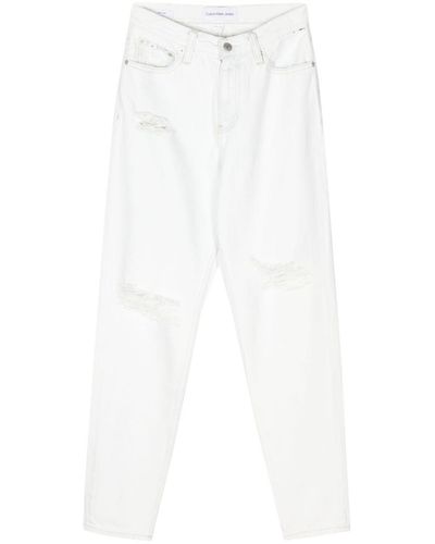 Calvin Klein High-rise Tapered Jeans - White