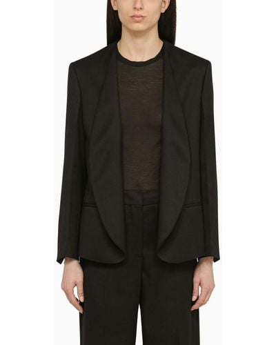 Calvin Klein Satin Single Breasted Jacket - Black