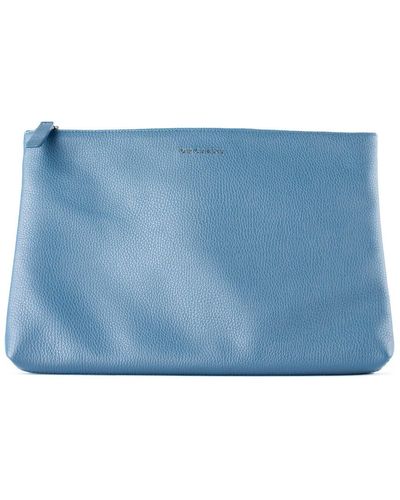 Orciani Navy Blue Leather Clutch Bag