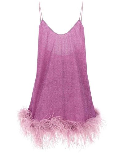 Oséree 'Lumiere Plumage' Short Dress - Pink