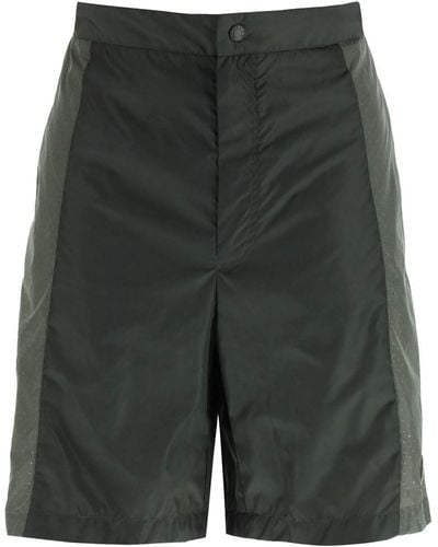 Moncler Born To Protect Perforated Nylon Shorts - Gray