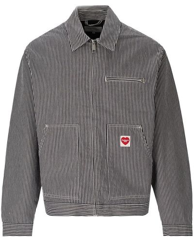 Carhartt WIP Wip Terrell Blue Striped Jacket - Grey