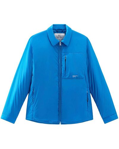 Woolrich Pertex Padded Shirt Jacket - Blue