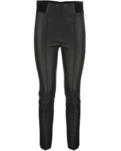 Brunello Cucinelli High-waisted Leather leggings - Black