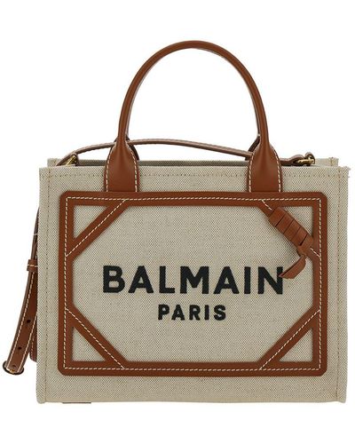 Balmain 'B-Army' Mini Tote Bag With Logo Detail - Metallic