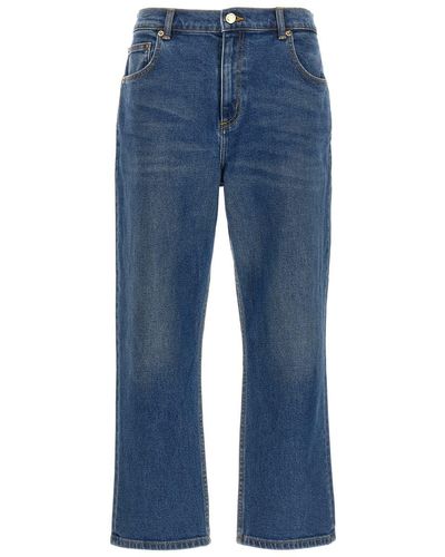 Tory Burch 'Cropped Flared' Jeans - Blue