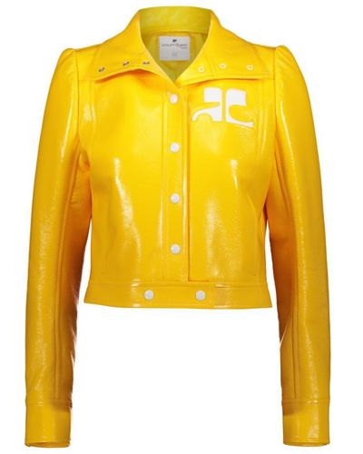 Courreges Iconic Vinyl Jacket Clothing - Yellow