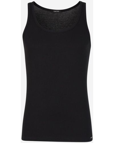 Tom Ford Plain Sleeveless T-shirt - Black