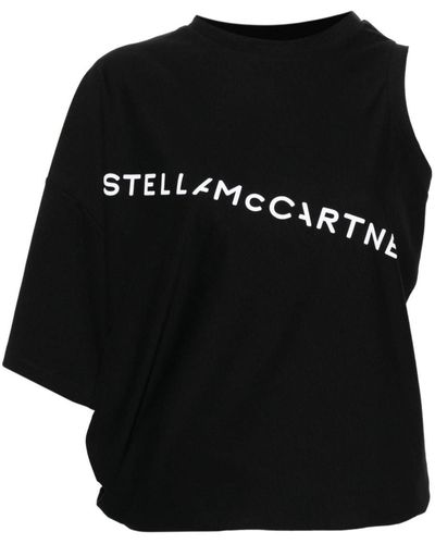 Stella McCartney Asymmetric Sleeves T-shirt - Black