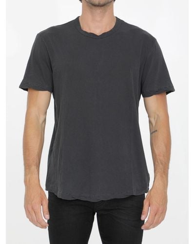 James Perse Charcoal Cotton T-shirt - Black