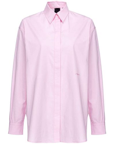 Pinko Shirt With Embroidered Logo - Pink
