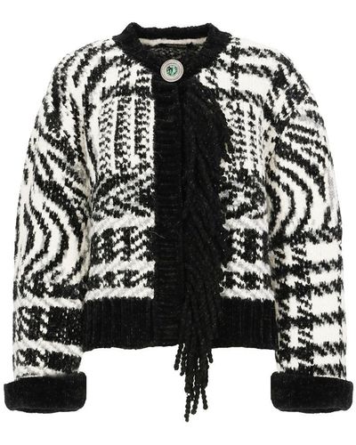 Roberto Cavalli Alpaca And Wool Blend Cardigan - Black