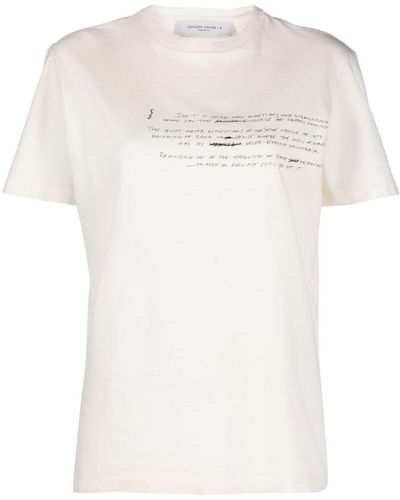 Golden Goose Distressed Effect T-Shirt - White