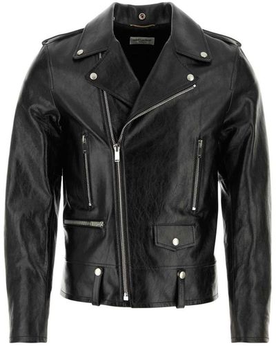 Saint Laurent Classic Motorcycle Leather Jacket - Black