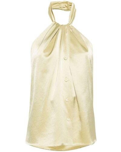 Nanushka Neline Draped Halterneck Top - Natural