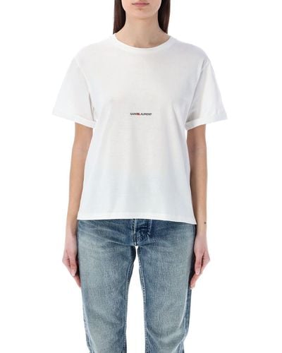 Saint Laurent Logo Crewneck T-shirt - White