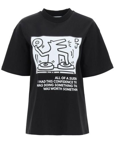 Honey Fucking Dijon Keith Haring Printed T-shirt - Black