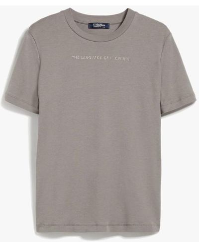 Max Mara Jersey T-shirt With Print - Gray