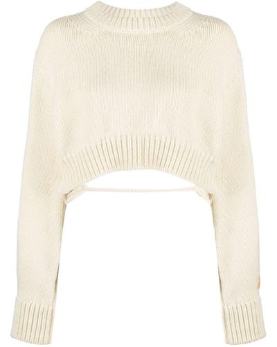 Heron Preston Cropped Wool Sweater - Natural