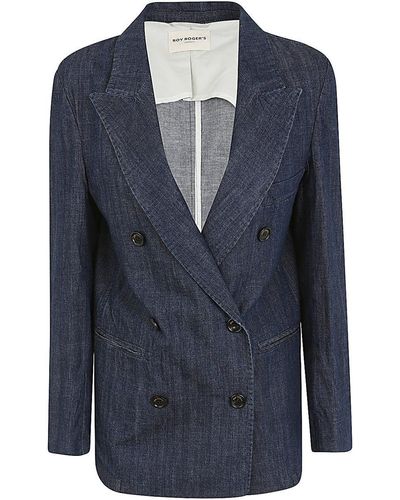 Roy Rogers Double Breasted Blazer Clothing - Blue