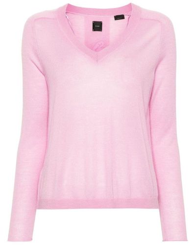 Pinko V-Neck Sweater - Pink