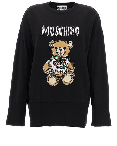 Moschino Teddy Bear Sweater, Cardigans - Black