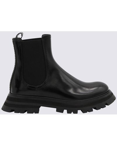 Alexander McQueen Leather Beatles Boots - Black