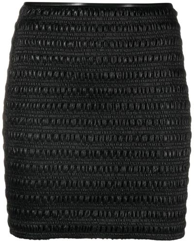 Nanushka Ceara Smocked Mini Skirt - Black