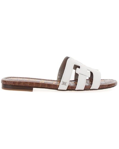 Sam Edelman 'Bay Slide' Slip-On Sandals With Logo Detail - White