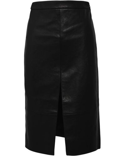 Khaite Freser Leather Skirt - Black