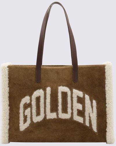 Golden Goose Beige Leather Tote Bag - Brown