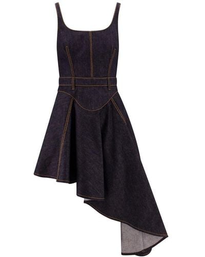 Alexander McQueen Sleeveless Cotton Dresses - Black