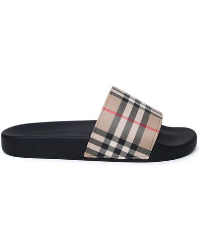 Burberry Beige Rubber Slippers - Natural