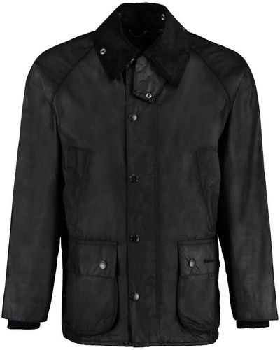 Barbour Bedale Jacket In Coated Cotton - Black