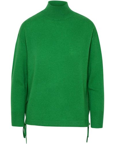360cashmere Goldie Green Cashmere Turtleneck Sweater