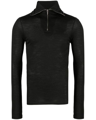 Jil Sander Logo-print Zip-detail Sweatshirt - Black