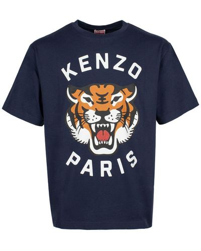 KENZO Lucky Tiger Oversize T-shirt Clothing - Blue