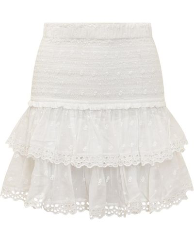 Isabel Marant Miniskirt With Ruffles - White
