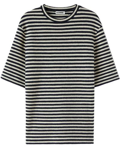 Jil Sander Wool Striped T-shirt - Black