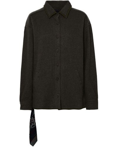 Destin 'avila' Brown Cashmere Blend Shirt - Black
