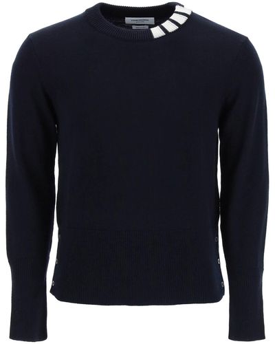 Thom Browne Merino Wool Sweater - Blue