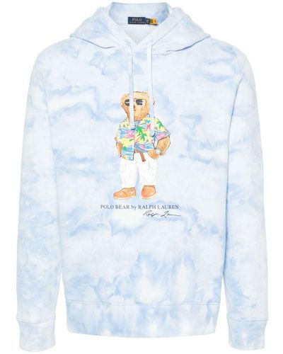 Polo Ralph Lauren Cotton Sweatshirt With Bear Print - Blue