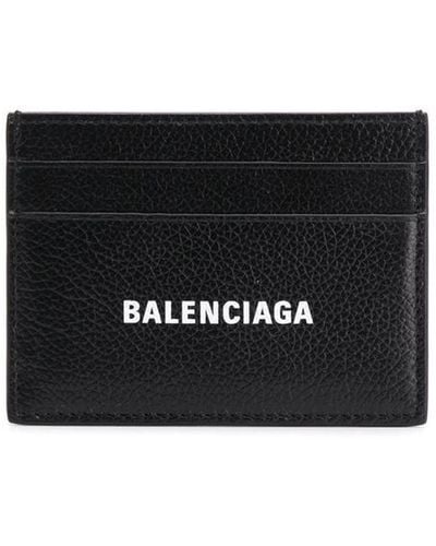 Balenciaga Leather Logo Card Holder - Black